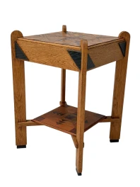 Art Deco Amsterdamse School Two-Tier Side Table with Marquetry 1920s